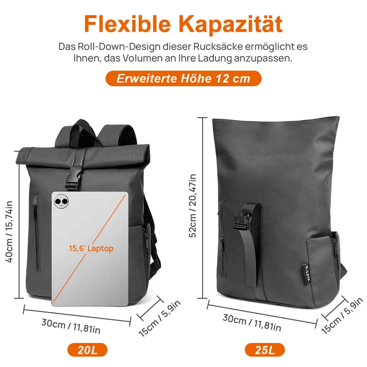 22L Diebstahlsicherer Reiserucksack für Laptop, Mehrfächer-Leichtgewicht-Tagesrucksack für Herren und Damen, Schule, Outdoor, Sport, passend für 15,6-Zoll-Laptops, in 6 Farben
