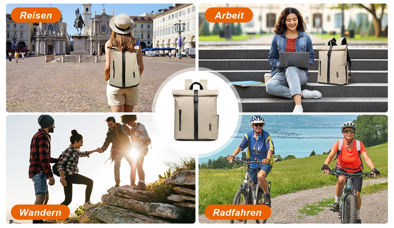 22L Diebstahlsicherer Reiserucksack für Laptop, Mehrfächer-Leichtgewicht-Tagesrucksack für Herren und Damen, Schule, Outdoor, Sport, passend für 15,6-Zoll-Laptops, in 6 Farben