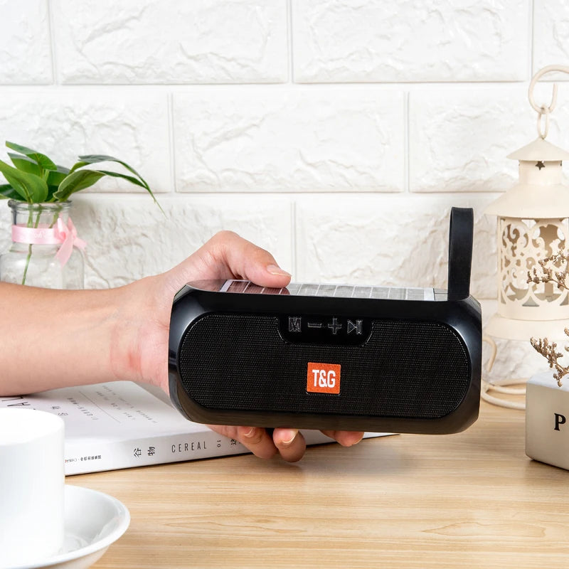 T&G TG182 Solar-Lade-Bluetooth-Lautsprecher,tragbare Säule,kabellose Stereo-Musik,Box Lautsprecher für draußen,Wasserfeste Lautsprecher