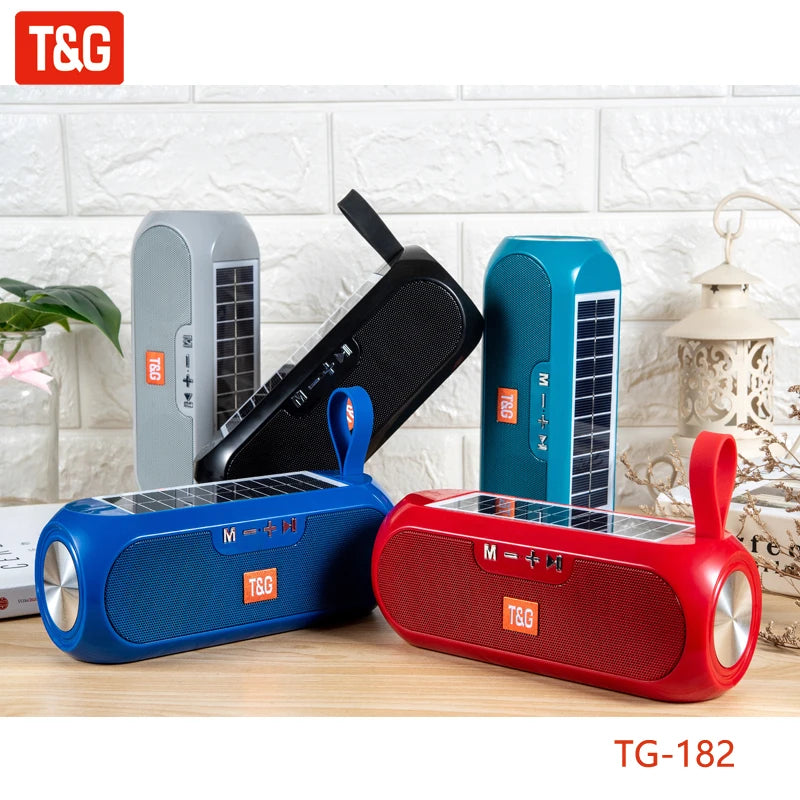 T&G TG182 Solar-Lade-Bluetooth-Lautsprecher,tragbare Säule,kabellose Stereo-Musik,Box Lautsprecher für draußen,Wasserfeste Lautsprecher