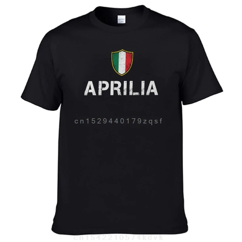 Italia Roots T-Shirts für Herren Aprilia Lustige reine Baumwoll-T-Shirt Crew Hals Kurzarm-T-Shirts Neue Ankunftsbekleidung