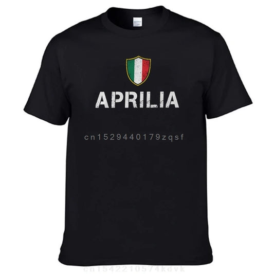 Italia Roots T-Shirts für Herren Aprilia Lustige reine Baumwoll-T-Shirt Crew Hals Kurzarm-T-Shirts Neue Ankunftsbekleidung