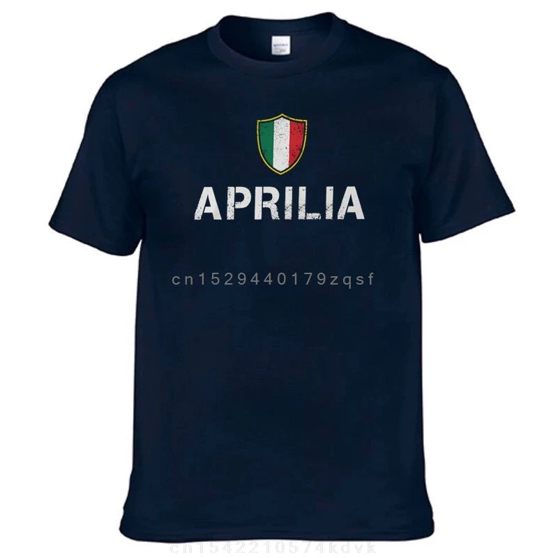 Italia Roots T-Shirts für Herren Aprilia Lustige reine Baumwoll-T-Shirt Crew Hals Kurzarm-T-Shirts Neue Ankunftsbekleidung