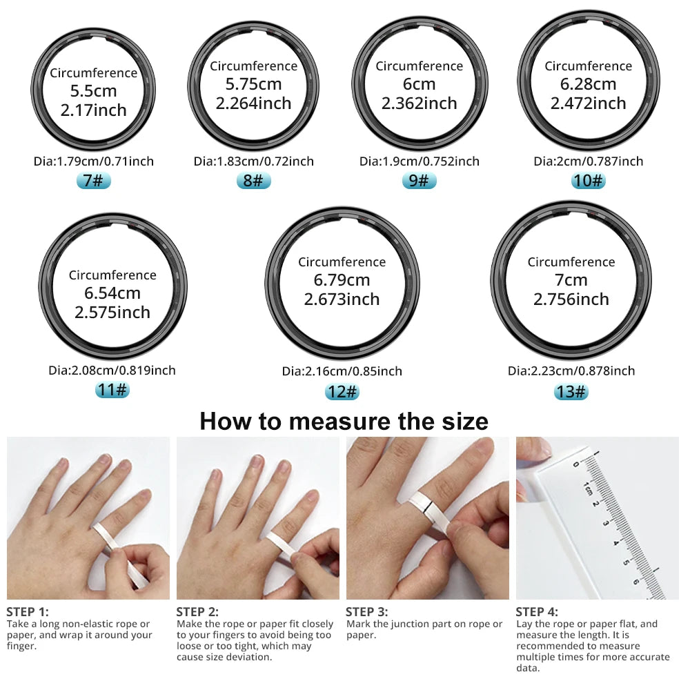 COLMI R12 Smart Ring 2025 mit Bildschirm und Touch, Wireless Charging, Gesundheitsmanager, 5 ATM wasserdicht für Männer Frauen