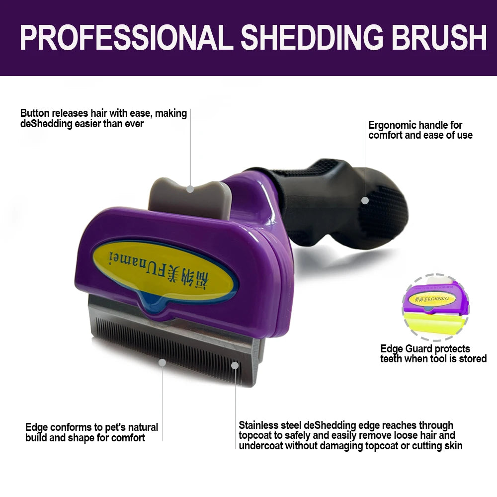 Katzenbürste für lange Haare,Haustier-Enthaarungswerkzeug für Hunde und Katzen,kurzer Katzenkamm,Hundehaar...