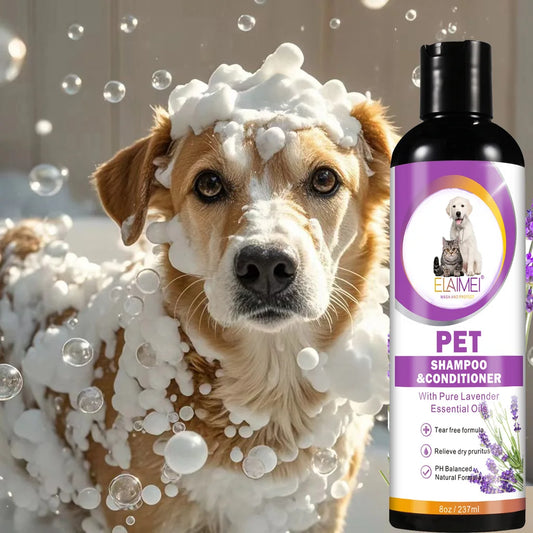 Tiershampoo für Hunde, entwickelt, um Flecken zu entfernen, Haare zu pflegen, Trockenheit und Juckreiz zu lindern, Körpergeruch zu beseitigen und zu nähren