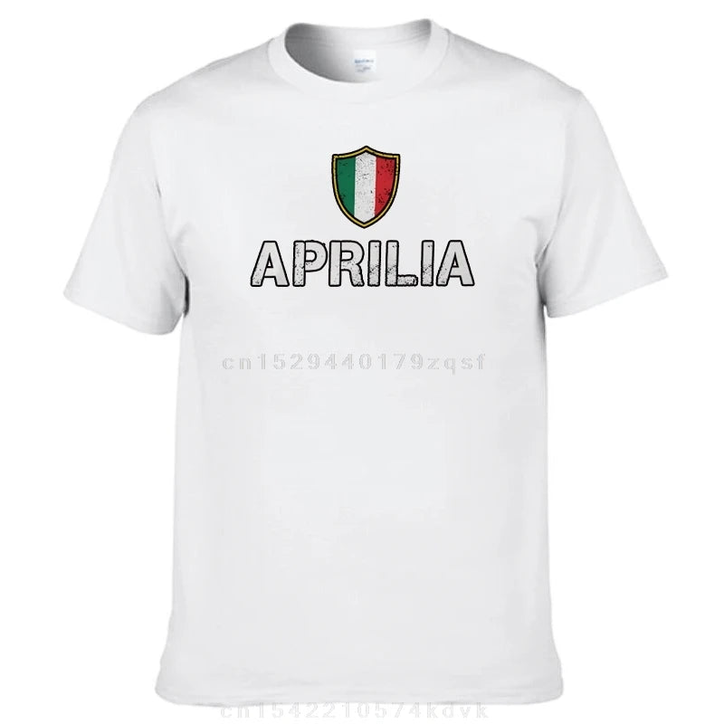 Italia Roots T-Shirts für Herren Aprilia Lustige reine Baumwoll-T-Shirt Crew Hals Kurzarm-T-Shirts Neue Ankunftsbekleidung