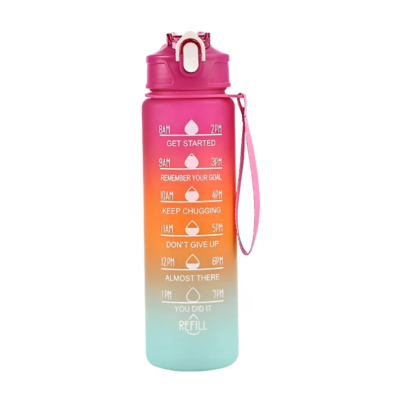 800ML Sportwasserflasche mit großer Kapazität Leckdichter Kunststoff-Trinkbecher aus Kunststoff mit Skala, die für Reisefitness geeignet ist, lecksicher