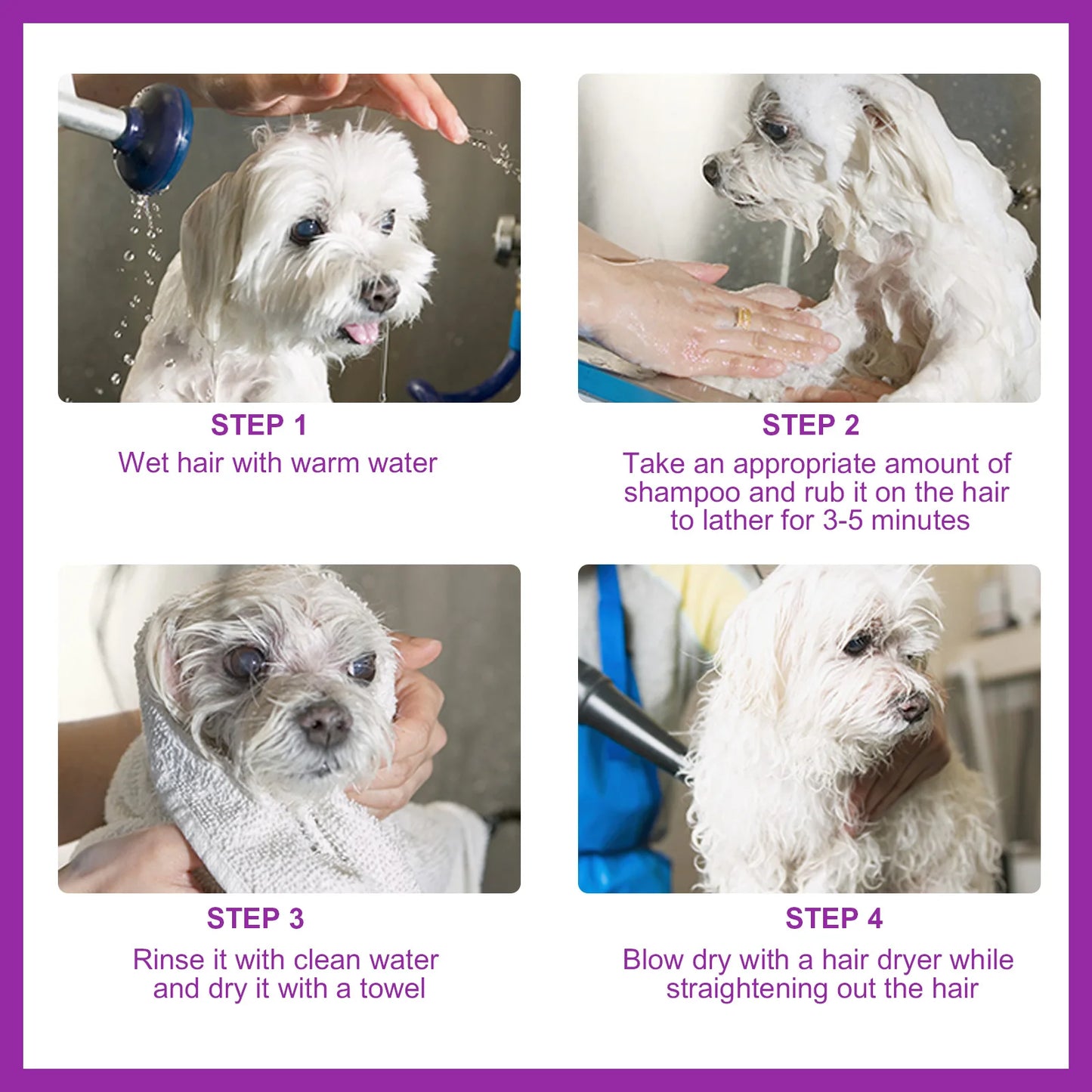 Tiershampoo für Hunde, entwickelt, um Flecken zu entfernen, Haare zu pflegen, Trockenheit und Juckreiz zu lindern, Körpergeruch zu beseitigen und zu nähren
