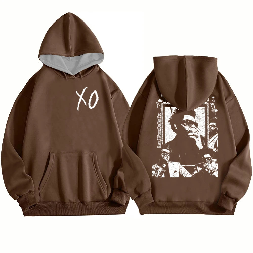 The Weeknd Music Tour XO Print Merch Fans Hadiah Adult Kids Pullover Hoodies Soft Comfy Stylish Loose-Fit Großer Herbstwinter