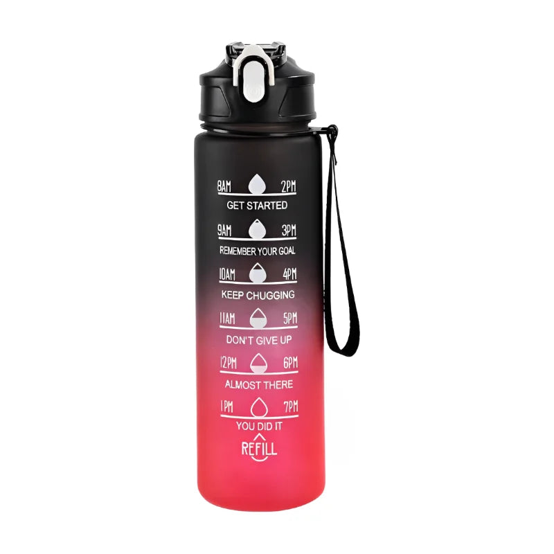 800ML Sportwasserflasche mit großer Kapazität Leckdichter Kunststoff-Trinkbecher aus Kunststoff mit Skala, die für Reisefitness geeignet ist, lecksicher