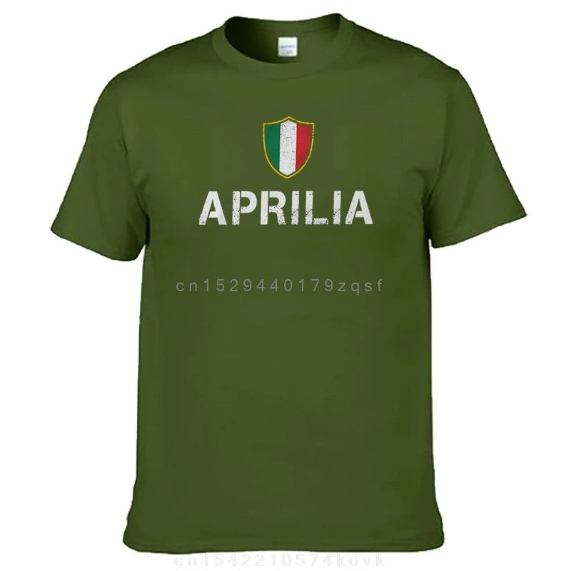 Italia Roots T-Shirts für Herren Aprilia Lustige reine Baumwoll-T-Shirt Crew Hals Kurzarm-T-Shirts Neue Ankunftsbekleidung