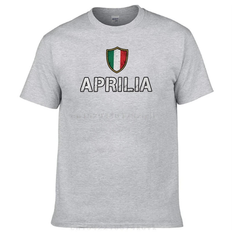 Italia Roots T-Shirts für Herren Aprilia Lustige reine Baumwoll-T-Shirt Crew Hals Kurzarm-T-Shirts Neue Ankunftsbekleidung