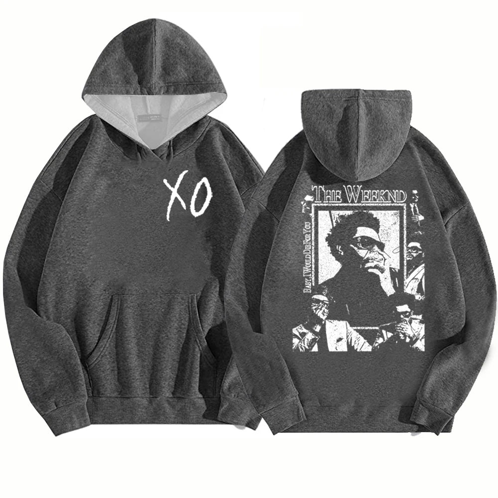 The Weeknd Music Tour XO Print Merch Fans Hadiah Adult Kids Pullover Hoodies Soft Comfy Stylish Loose-Fit Großer Herbstwinter